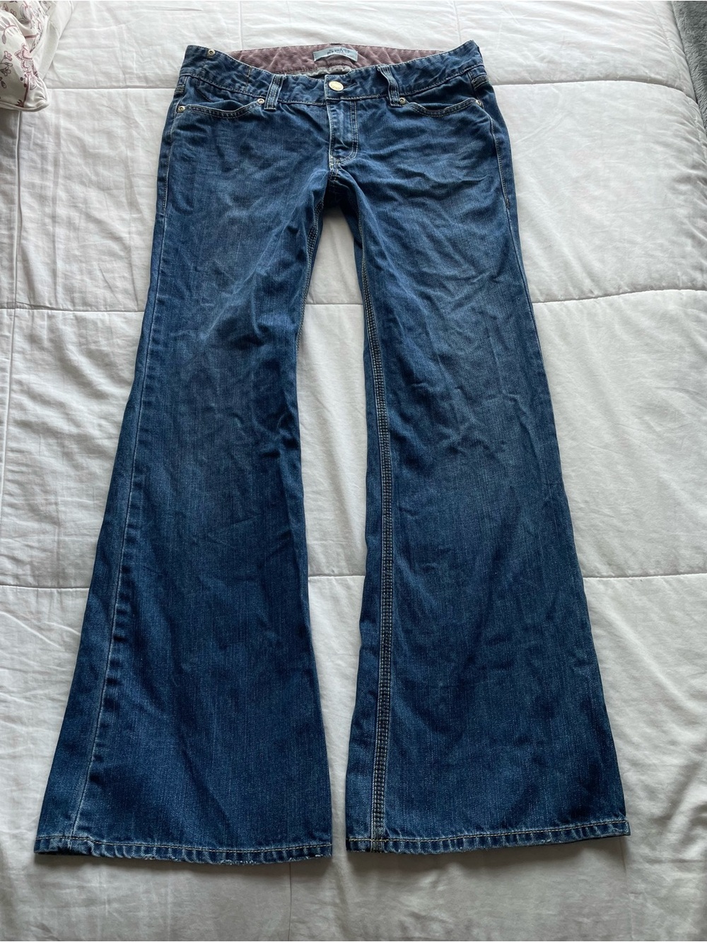 Old Navy Y2K Low Rise Flap Pocket Bootcut Flare Jeans 10 Classic Preppy 2000s